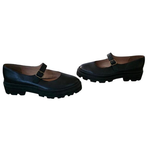 Madewell The Freya Platform Lugsole Mary Jane Leather 8.5 New - Picture 2 of 6